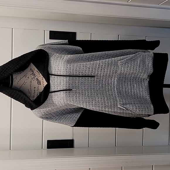 Waffle Knit Raglan Sleeve Drawstring Hoodie - Picture 4 of 8